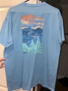 Southern Marsh Light Blue Scenic Back Graphic Short Sleeve Tee